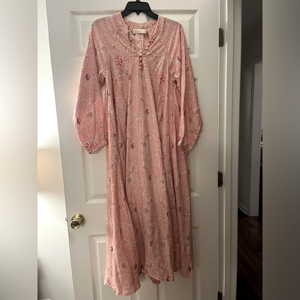 Beautiful pink flowy and flowery Natalie Martin maxi dress. Like new.